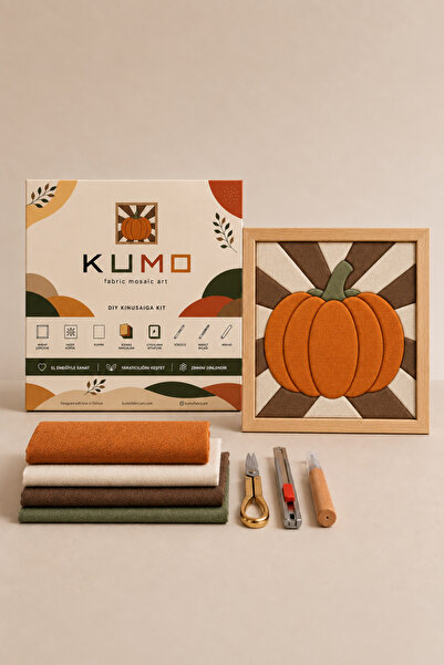 KUMO fabric mosaic art Pumpkin Kinusaiga Hobby Kit – Seamless Fabric Mosaic A...
