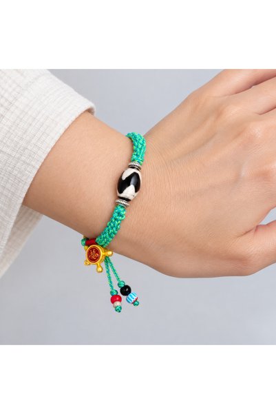 HER ŞEY NOTA www.herseynota.com Turquoise Knitted String Patterned Medium Bea...