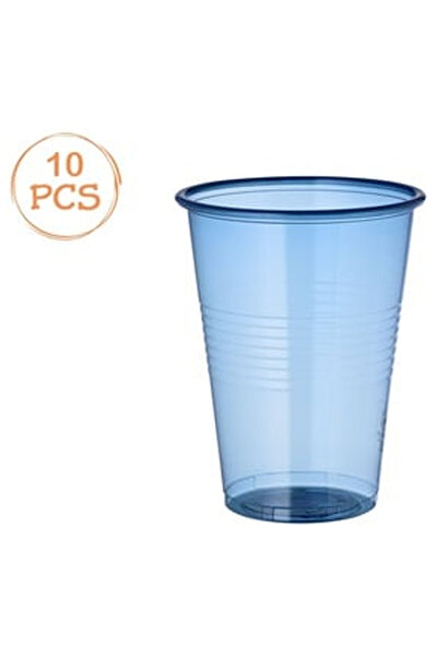 OEM Set of 10 Transparent Blue Plastic Cups 480ml