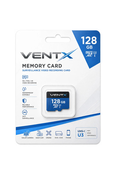 128GB U3 4K Güvenlik Kamerası 7 24 Hafıza Kartı Modeli