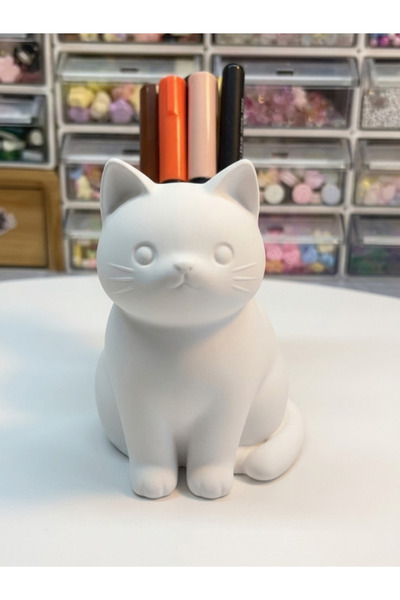 vetria Minimalist Cat Design Pen Holder - Cute Office and Study Desk Organizer