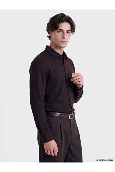 LC Waikiki Özmarka New Season Plum Regular Fit Men's Shirt