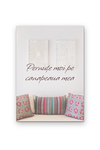 OEM Poster Decorativ cu Citat Pernute Moi pe Canapea, Design Minimalist, Cart...