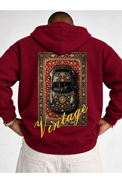 VEK Hanorac supradimensionat vintage cu imprimeu kilim, unisex