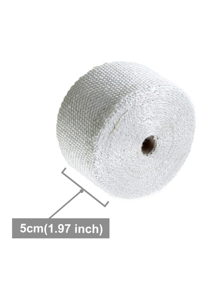 Choice White-5M 5CM*5M Exhaust Pipe Insulation Thermal Heat Wrap Roll 5cm Wid...