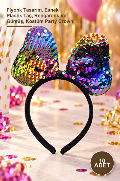 Yenilig 10 Pieces Color-Changing Sequined Party Crown – Bow Design, Flexible ...