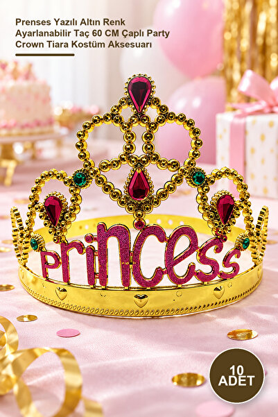 Yenilig 10 Pieces Party Crown – Gold Color Adjustable Crown with Princess Wri...