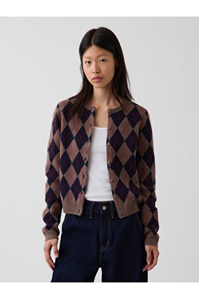 GAP Kadın Kahverengi CashSoft Crop Hırka
