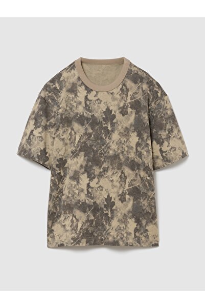 GAP Erkek Kamuflaj Heavyweight Crop T-Shirt