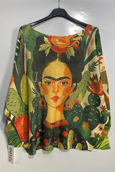 AYASOFYA OTANTIK Women's Italian Multi-Colored Patterned Printed Long Sleeve ...