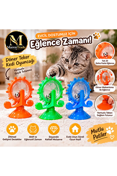 Genel Markalar Vantuzlu Döner Kedi Oyuncağı | Zilli Eğlenceli Kedi Oyuncağı (...