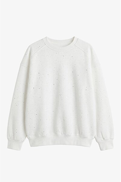 Havoş Ecru Glitter Sweatshirt
