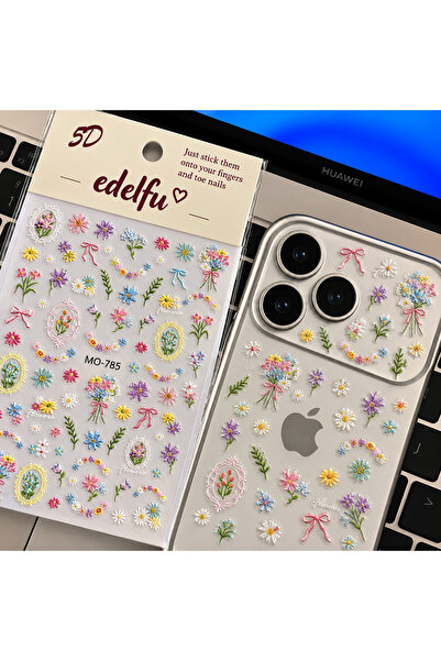 EDELFU Telefon Kamera Stickerı Kabartmalı Minik Yapışkanlı Sticker (5D) (1 Mi...