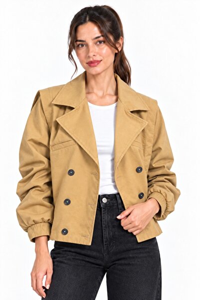 Eceora Kadın Camel Premium Bomber Trençkot E26-CON2094