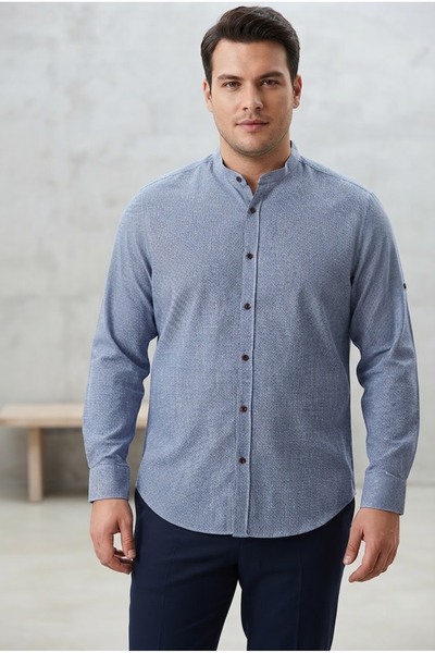 Chordi Men's Large Size Oversized Slim Fit Long Sleeve 100% Cotton Court Coll...