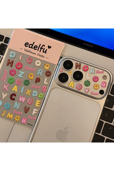 EDELFU Phone Camera Sticker Embossed Tiny Adhesive Sticker (5D) (1 Tiny Sheet...