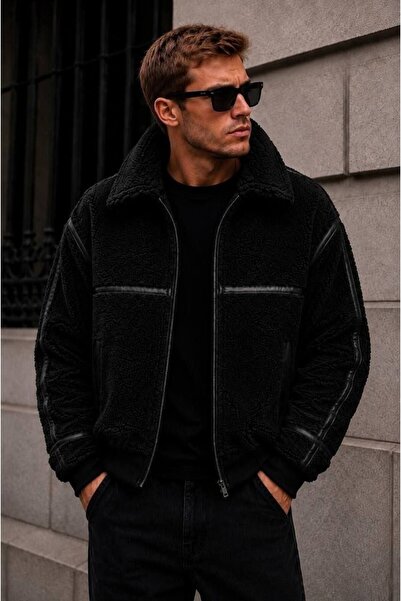 maisonvalenne Erkek Oversize Polar Fermuarlı Dik Yaka Mont