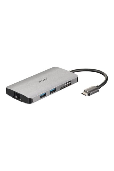 D-Link HUB extern, 1 port LAN Gigabit, 1 cititor de carduri dual SD/microSD, ...