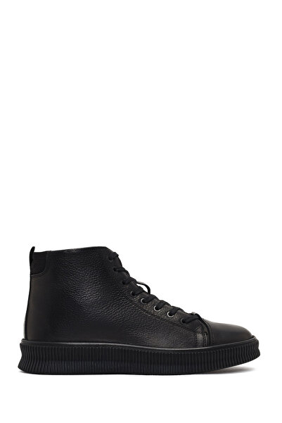 Derimod Men's Black Lace-Up Zippered Leather Sports Boots Wm600006Df