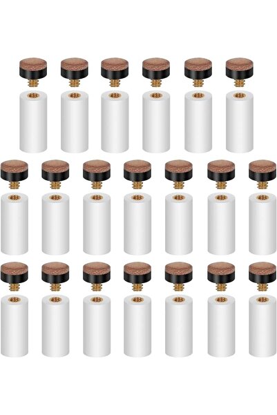 EXCEFORE Billiard Pool Cue Tips, 20 Pcs 13mm White Pool Cue Tips Replacement ...