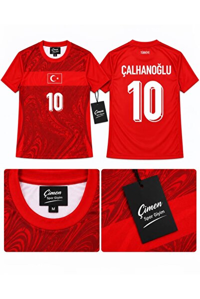 Çimen Spor Giyim Türk Bayraklı Ay Yıldızlı Baskılı 10 Çalhanoğlu Futbol Mikro...