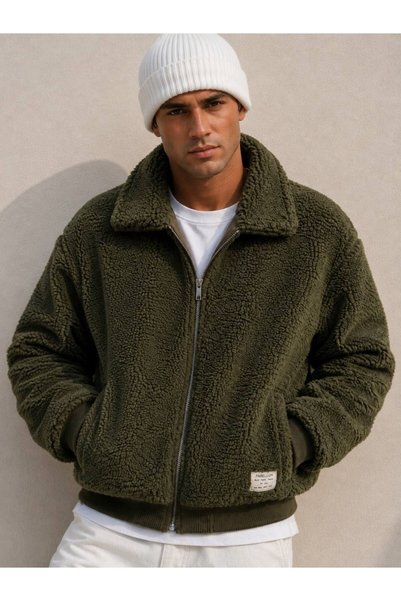 maisonvalenne Erkek Oversize Teddy Dokulu Bomber Mont