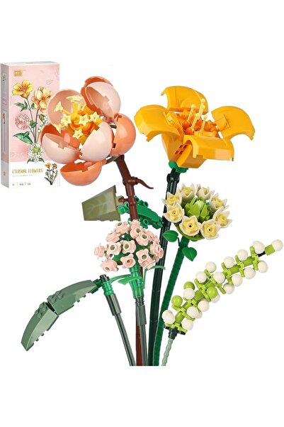 ALMEKAQUZ Building Block Bouquet,Artificial Flowers,DIY Unique Decoration for...