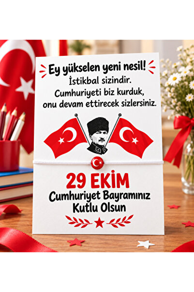 Lalim Aksesuar 29 Ekim Hatırası- Albayrak bileklik Hediye - Atatürk Temalı Ka...