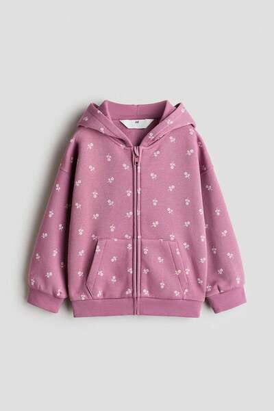 H&M Oversized brushed-inside zip-through hoodie