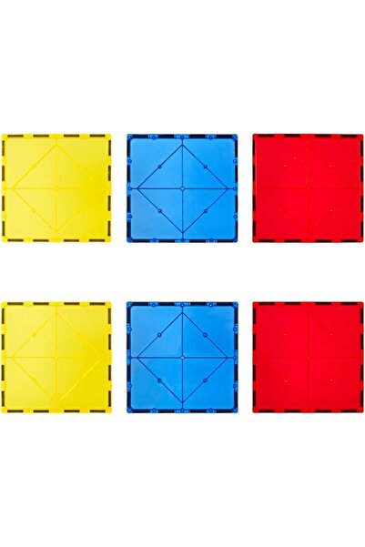 GEMMICC 6 PCS Large Magnetic Tiles,Jumbo Magnet Base Plates,STEM Magnetic Bui...