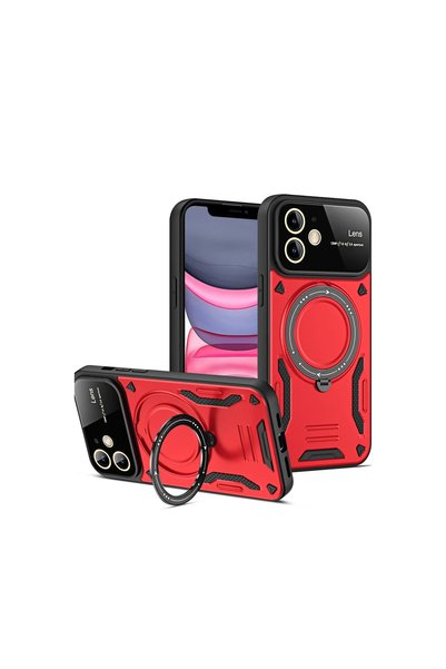 OtoTech غطاء حامل عدسة الفرح لـ Apple iPhone 11 - أحمر