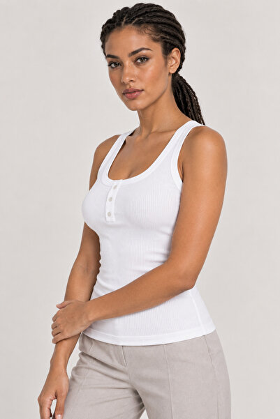 Loule Women's 95% Cotton Button Detail U-Neck Combed Cotton Camisole Tank Top...