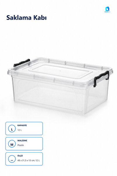 DolphFin Midi Box Storage Container No 6 12 L Plastic