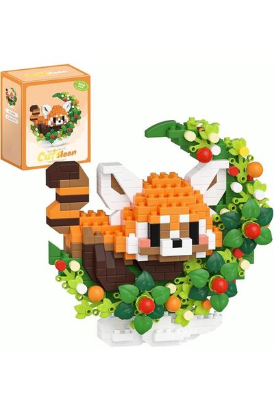 XICEN Mini Building Blocks, Red Panda with Flowers Building Set, Animal Micro...