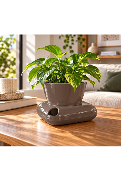Gala Dekoratif Saksı 3,5 LT 19,5x19,5x14 cm 2 Parça Parlak Yüzeyli Modern Plastik Saksı