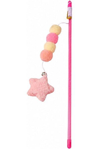 Bukela Pink Cat Stick Toy, Elastic Rope with Plush Ball and Star Pendant, Kit...
