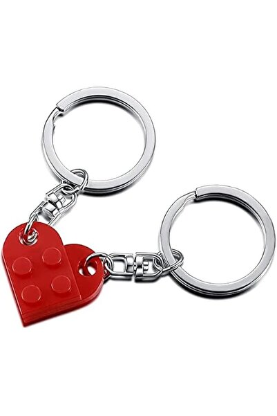 X SPRING Heart Keychain, Couples Keychain Gift Set with Heart Shaped Building...