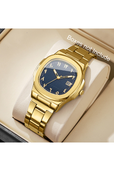 Choice B Gold Blue No Box Luxury Men Business Watches Fashion Square Dial Sta...