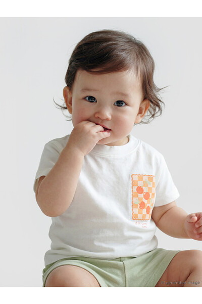 LC Waikiki Ecru Printed Baby Girl Combed Cotton T-Shirt from Güli̇s Gi̇yi̇m