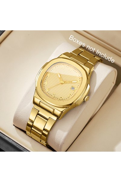 Choice B Gold Gold No Box Luxury Men Business Watches Fashion Square Dial Sta...
