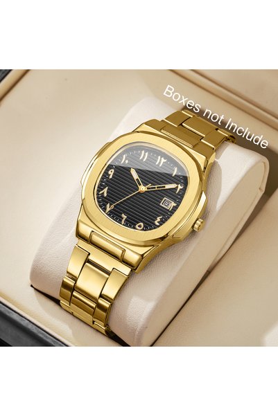 Choice B Gold Black No Box Luxury Men Business Watches Fashion Square Dial St...