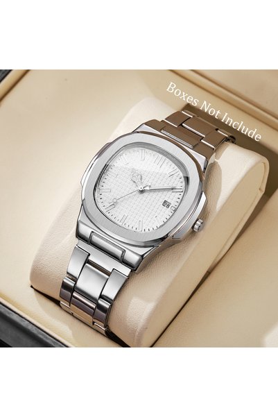 Choice A White No Box Luxury Men Business Watches Fashion Square Dial Stainle...