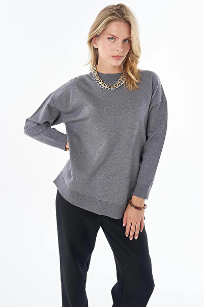 KYR Asymmetrical Cut Knitwear Tunic Gray
