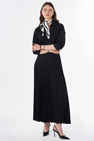KYR High Waist Pleated Skirt Black