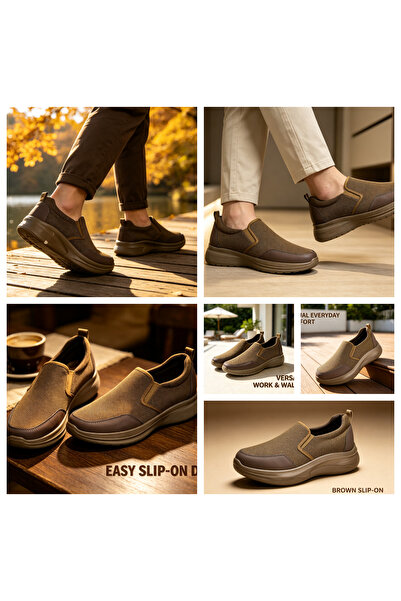 xihuiwa Men's slip-on platform casual shoes mesh breathable lightweight middl...