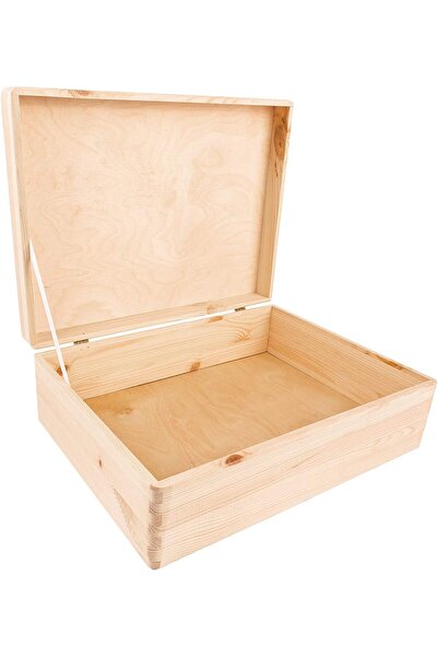 Noonedibs Cutie de lemn cu capac, 40 x 30 x 14 cm, nefinisată, pentru depozit...