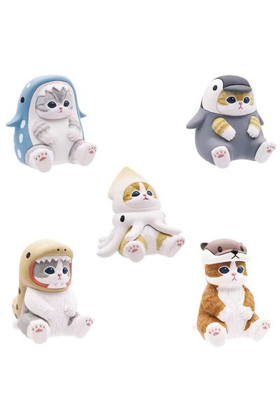 Choice whole box 5 pcs Full Series Mofusand Shark Cat Blind Box Cos Bee Rabbi...