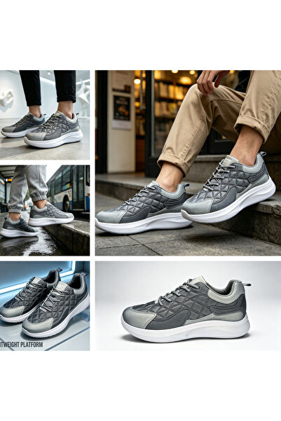 xihuiwa Men's diamond pattern thick sole casual sneakers 5cm hidden height in...