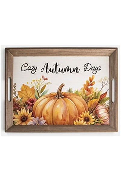 OEM Tava Decorativa din Lemn cu Dovleci 45x34cm
