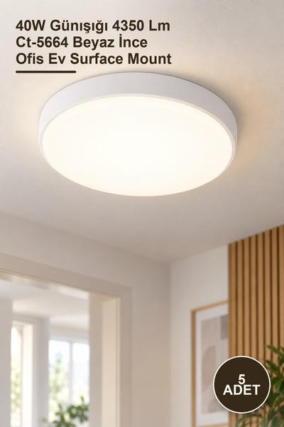 Yenilig 5 Pieces Ct-5664G Surface Mounted Led Panel – 40W Daylight 4350 Lm Ct...